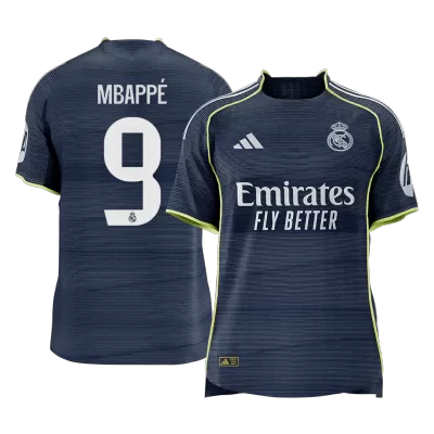Calidad Premium Camiseta versión jugador MBAPPÉ #9 Real Madrid 2025/26 Segunda Equipación - Versión Jugador - camisetasfutbol