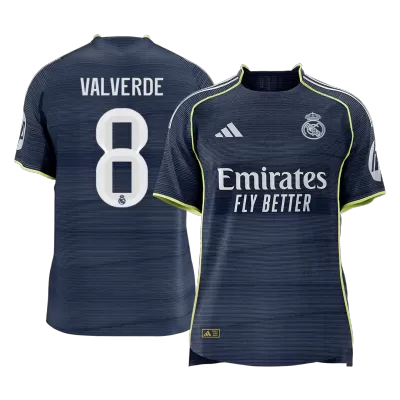 Calidad Premium Camiseta versión jugador VALVERDE #8 Real Madrid 2025/26 Segunda Equipación - Versión Jugador - camisetasfutbol