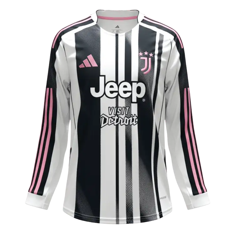 Camiseta Manga Larga Juventus 2025/26 Primera Equipación - Versión Hincha - camisetasfutbol