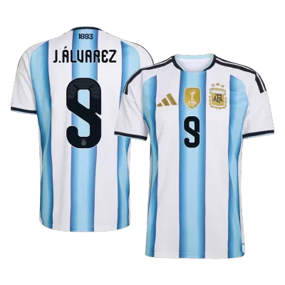 Camiseta J.ÁLVAREZ #9 Argentina 2026 Primera Equipación Copa del Mundo - Versión Hincha - camisetasfutbol
