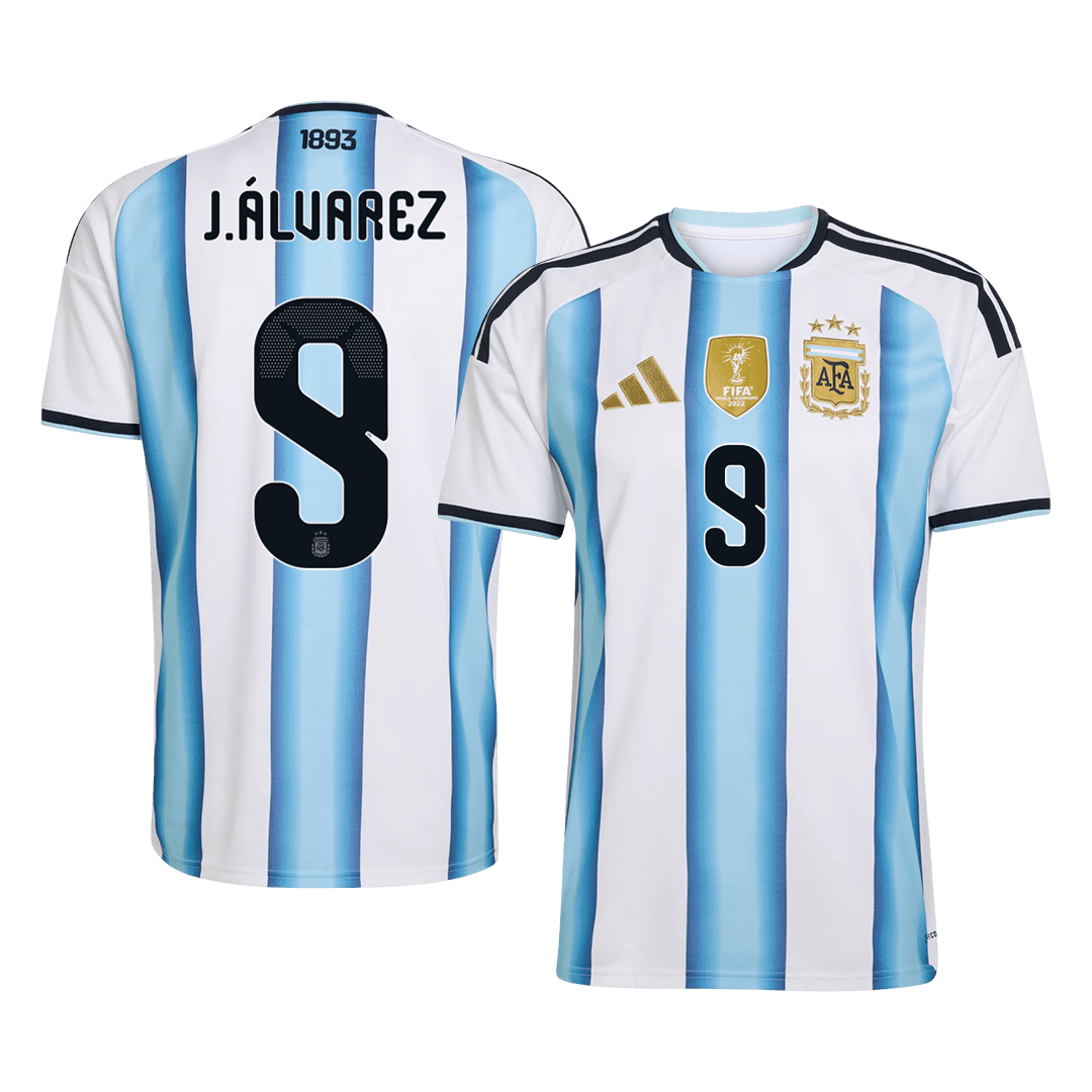 Camiseta J.ÁLVAREZ #9 Argentina 2026 Primera Equipación Copa del Mundo - Versión Hincha - camisetasfutbol