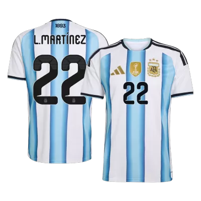 Camiseta L.MARTÍNEZ #22 Argentina 2026 Primera Equipación Copa del Mundo - Versión Hincha - camisetasfutbol