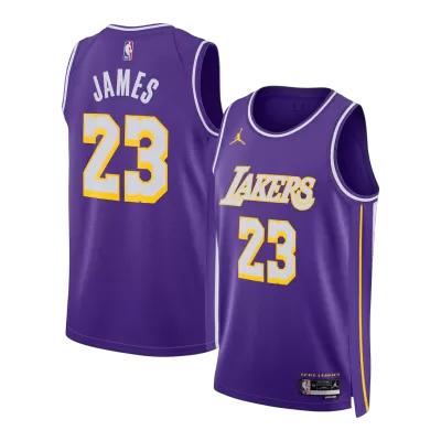 Camiseta James#23 Los Angeles Lakers Swingman Purple NBA Jersey - Statement Edition - camisetasfutbol