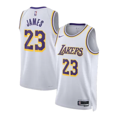 Camiseta James#23 Los Angeles Lakers Swingman White NBA Jersey - Association Edition - camisetasfutbol