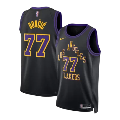 Camiseta Dončić #77 Los Angeles Lakers Swingman Black 25/26 NBA Jersey - City Edition - camisetasfutbol