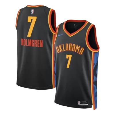 Camiseta Holmgren #7 Men's Oklahoma City Thunder Swingman Black 24/25 NBA Jersey - City Edition - camisetasfutbol