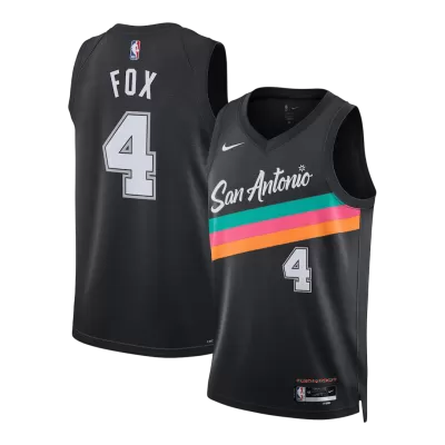 Camiseta Fox #4 San Antonio Spurs Swingman Black 25/26 NBA Jersey - City Edition - camisetasfutbol