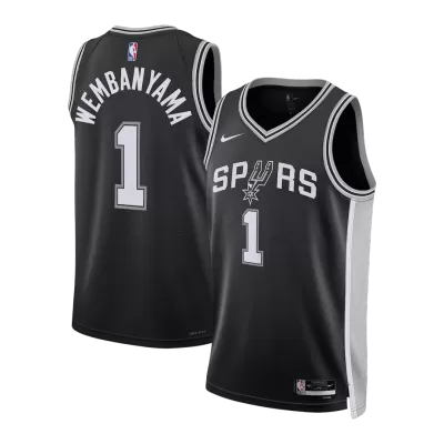 Camiseta Wembanyama #1 San Antonio Spurs Swingman Black NBA Jersey - Icon Edition - camisetasfutbol