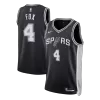 Camiseta Fox #4 San Antonio Spurs Swingman Black NBA Jersey - Icon Edition - camisetasfutbol
