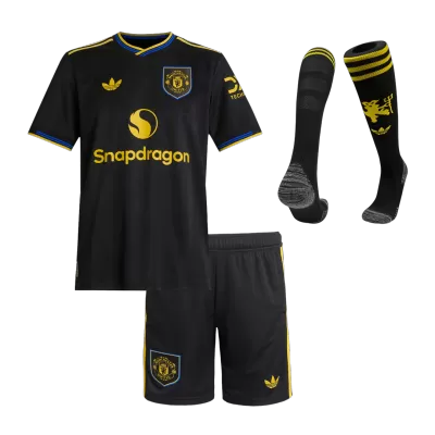 Miniconjunto Completo Manchester United 2025/26 Tercera Equipación Niño - camisetasfutbol