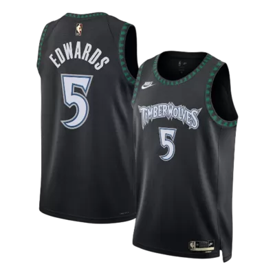 Camiseta EDWAROS #5 Minnesota Timberwolves Black NBA Jersey - Classic Edition - camisetasfutbol