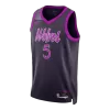 Camiseta EDWAROS #5 Minnesota Timberwolves Dark Purple NBA Jersey - City Edition - camisetasfutbol