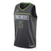 Camiseta EDWAROS #5 Minnesota Timberwolves Black NBA Jersey - Statement Edition - camisetasfutbol