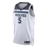 Camiseta EDWAROS #5 Minnesota Timberwolves White NBA Jersey - Association Edition - camisetasfutbol