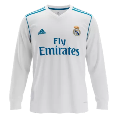 Camiseta Retro 2017/18 Real Madrid Primera Equipación Manga Larga Local Hombre - Versión Hincha - camisetasfutbol