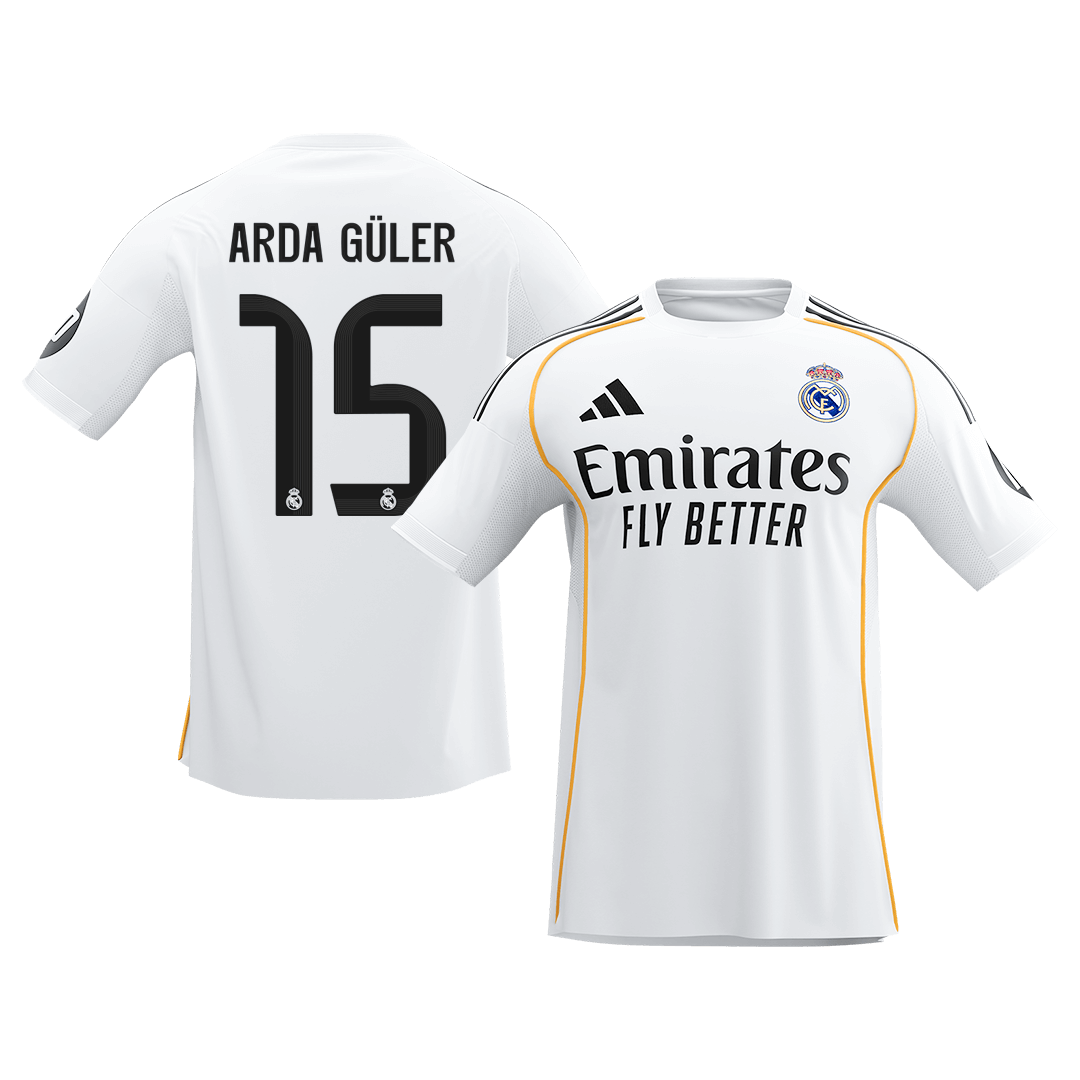 Calidad Premium Camiseta ARDA GÜLER #15 Real Madrid 2025/26 Primera Equipación -Versión Hincha - camisetasfutbol