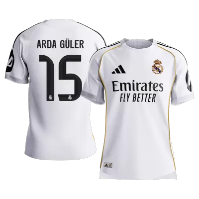 Calidad Premium Camiseta versión jugador ARDA GÜLER #15 Real Madrid 2025/26 Primera Equipación - Versión Jugador - camisetasfutbol