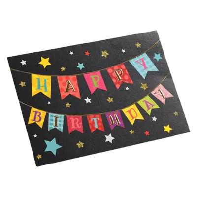 Custom Colorful Flag Birthday Card Black - camisetasfutbol