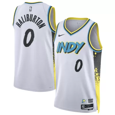 Camiseta HALIBURTON #0 Men's Indiana Pacers Swingman White NBA Jersey - City Edition - camisetasfutbol