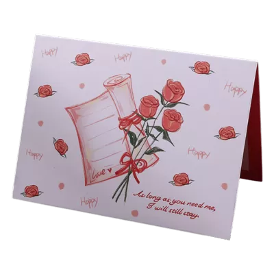 Custom Rose Reel Valentine's Day Card Red - camisetasfutbol