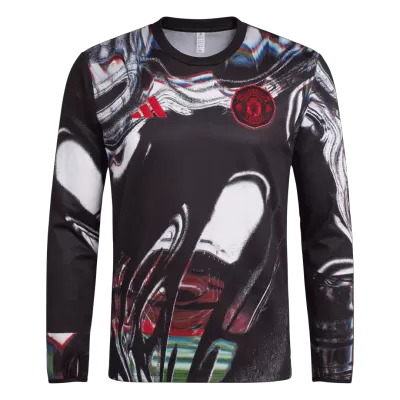 Camiseta Manga Larga Manchester United 2025/26 Pre-Partido - Versión Hincha - camisetasfutbol