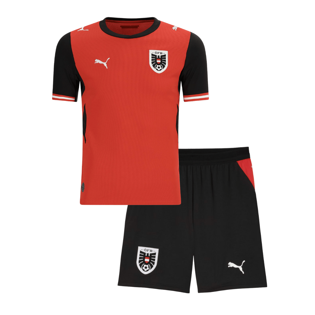 Miniconjunto Austria 2026 Primera Equipación Copa del Mundo Niño - camisetasfutbol