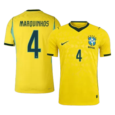 Camiseta versión jugador MARQUINHOS #4 Brazil 2026 Primera Equipación Copa del Mundo - Versión Jugador - camisetasfutbol
