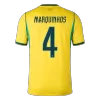Camiseta MARQUINHOS #4 Brazil 2026 Primera Equipación Copa del Mundo - Versión Hincha - camisetasfutbol