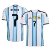Calidad Premium Camiseta DE PAUL #7 Argentina 2026 Primera Equipación Copa del Mundo -Versión Hincha - camisetasfutbol