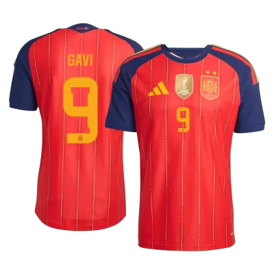 Camiseta versión jugador GAVI #9 España 2026 Primera Equipación Copa del Mundo - Versión Jugador【Edición Campeón】 - camisetasfutbol