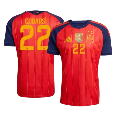 Camiseta CUBARSÍ #22 España 2026 Primera Equipación Copa del Mundo - Versión Hincha【Edición Campeón】 - camisetasfutbol