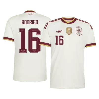 Camiseta RODRIGO #16 España 2026 Segunda Equipación Copa del Mundo - Versión Hincha【Edición Campeón】 - camisetasfutbol