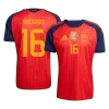 Camiseta RODRIGO #16 España 2026 Primera Equipación Copa del Mundo - Versión Hincha【Edición Campeón】 - camisetasfutbol