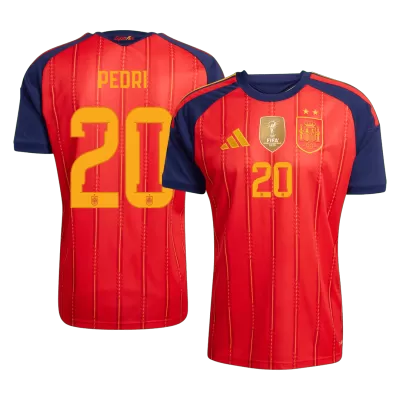 Camiseta PEDRI #20 España 2026 Primera Equipación Copa del Mundo - Versión Hincha【Edición Campeón】 - camisetasfutbol