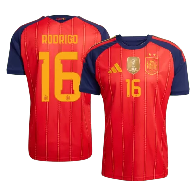 Camiseta versión jugador RODRIGO #16 España 2026 Primera Equipación Copa del Mundo - Versión Jugador【Edición Campeón】 - camisetasfutbol
