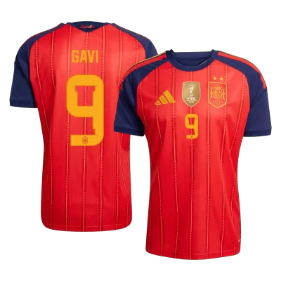 Camiseta GAVI #9 España 2026 Primera Equipación Copa del Mundo - Versión Hincha【Edición Campeón】 - camisetasfutbol