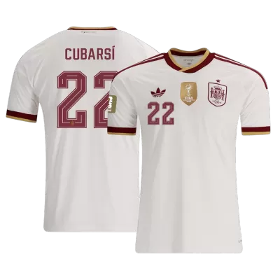 Camiseta versión jugador CUBARSÍ #22 España 2026 Segunda Equipación Copa del Mundo - Versión Jugador【Edición Campeón】 - camisetasfutbol