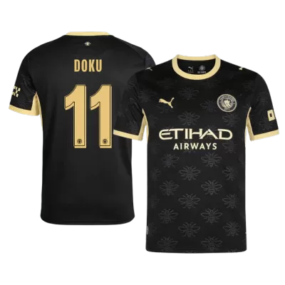 UCL Camiseta DOKU #11 Manchester City 2026/27 Segunda Equipación - Versión Hincha - camisetasfutbol
